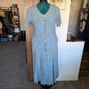 Vintage 90's Banyan Tree Blue Floral Dress